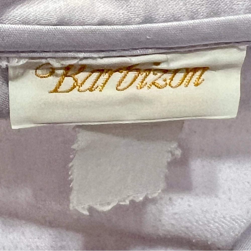 Vintage Barbizon Lavender Satin Long Sleeve Modest Full Length Nightgown 1X - Picture 5 of 5